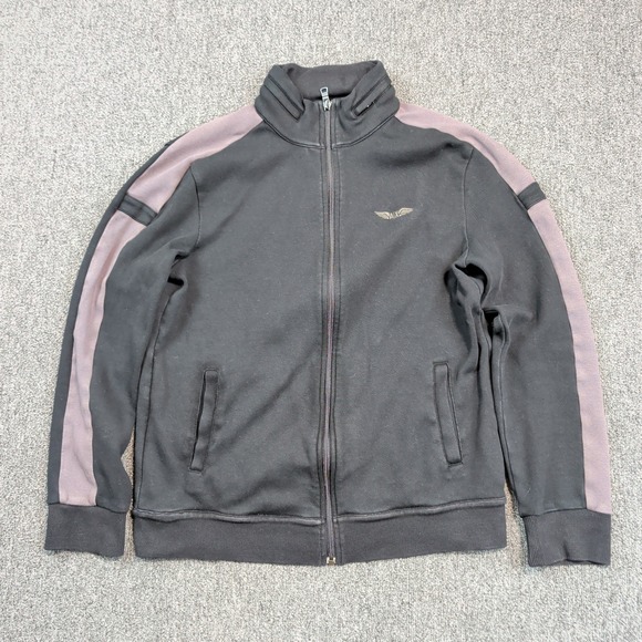 Armani Exchange 2012 Track Jacket Medium Black Cotton Packable Hood Streetwear — photo 2